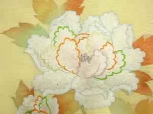 アンティーク　絽牡丹模様刺繍名古屋帯